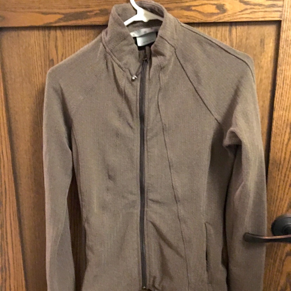Athleta brown zip-up sweatshirt